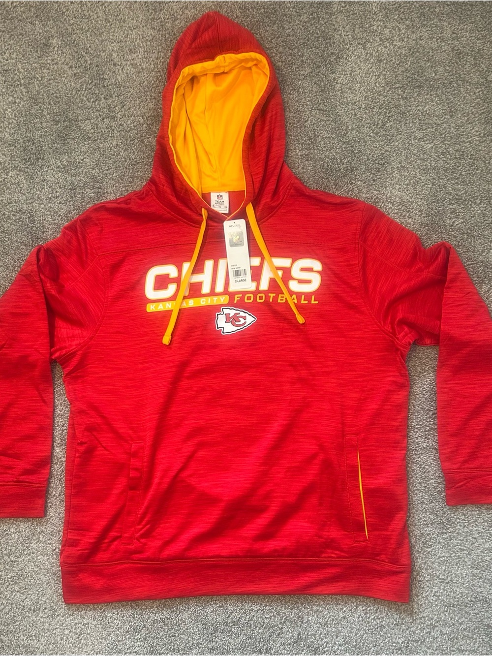 NWT NFL Team Apparel Kansas City Chiefs Hoodie Pullover Mens XL Red⁠